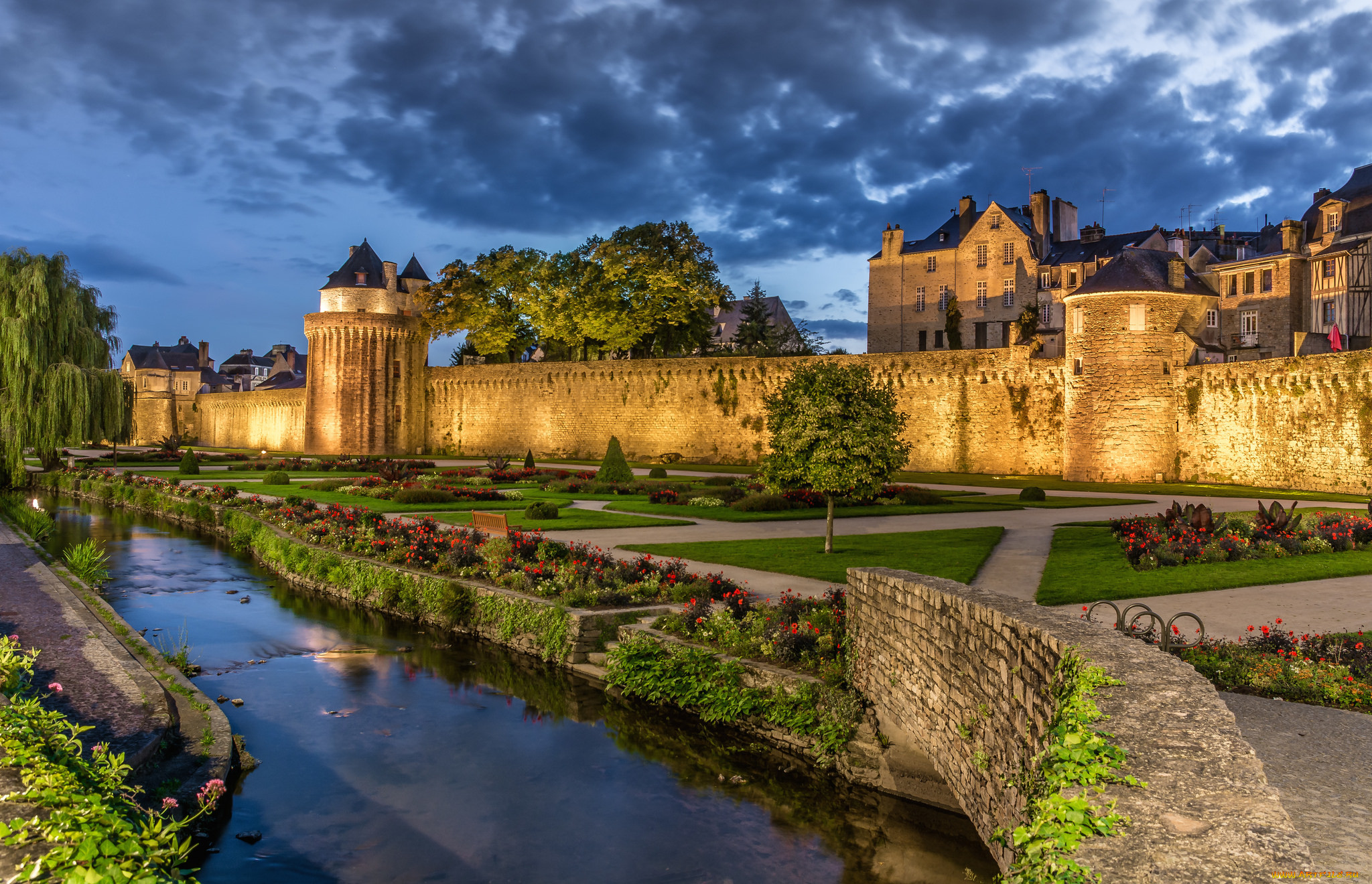 jardin & remparts de vannes,  bretagne,  france, ,  , , 